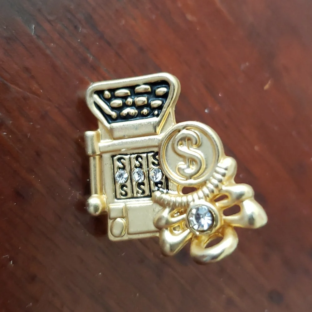Vegas Money Angel Slots Brooch